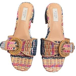 STEVEN NEW YORK Blythe Sandal Multicolor Woven Slide Sandals